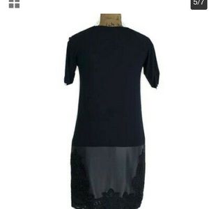 Bailey 44 sz L Navy faux Leather & Lace